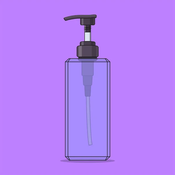 Shampoo Bottle Vector Icon Illustration Hair Hygiene Vector Gaya Kartun - Stok Vektor