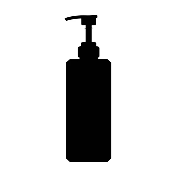 Shampoo Bottle Silhouette Elemen Desain Ikon Hitam Dan Putih Pada - Stok Vektor