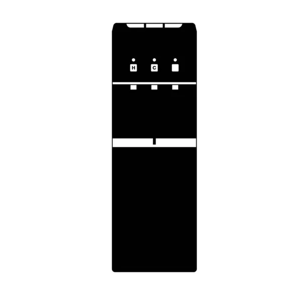 Silhouette Distributeur Eau Élément Conception Icône Noir Blanc Sur Fond — Image vectorielle