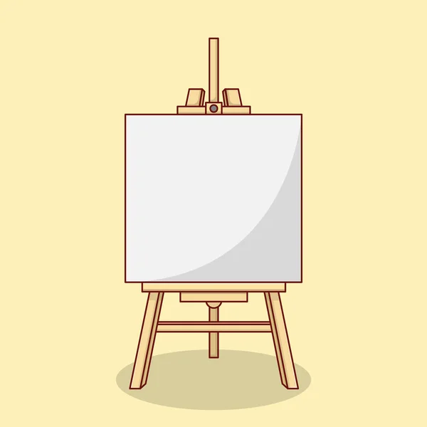 Wooden Easel Blank Canvas Vector Icon Illustration Outline Design Element — 스톡 벡터