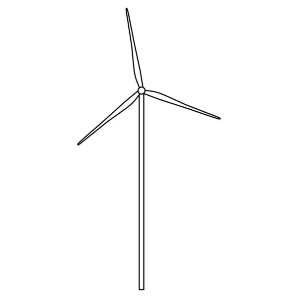 風力タービンの概要白い背景のアイコンイラスト — ストックベクタ