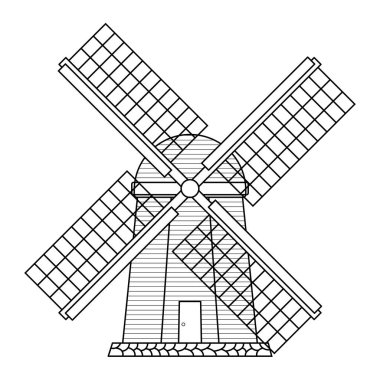 Windmill Ana Hattı Beyaz Arkaplan Simgesi