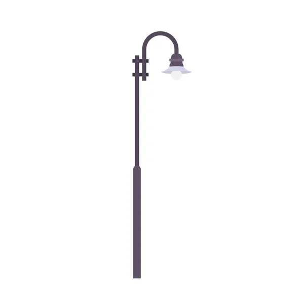 Street Lamp Post Ilustración Plana Elemento Diseño Icono Limpio Sobre — Vector de stock