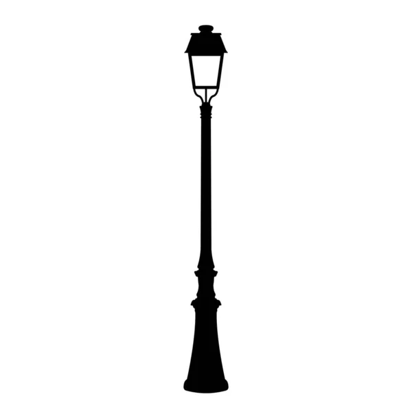 Street Post Silhouette Éléments Conception Icône Noir Blanc Sur Fond — Image vectorielle