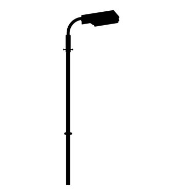 Sokak Postası Silueti. İzole edilmiş Beyaz Arkaplanda Siyah ve Beyaz Simge Tasarım Elementleri