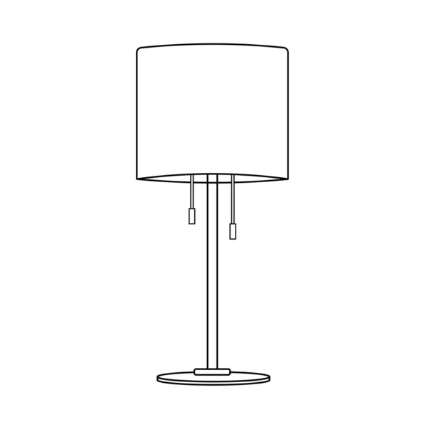 Illustration Icône Contour Lampe Table Sur Fond Blanc — Image vectorielle