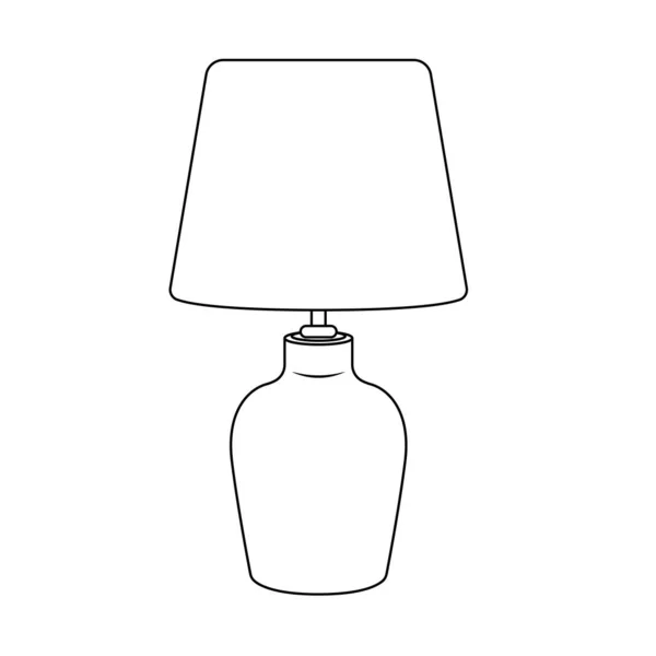 Asztali Lámpa Vázlat Ikon Illusztráció Fehér Háttér — Stock Vector
