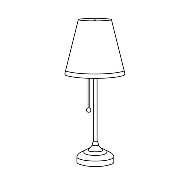Table Lamp Outline Icon Illustration White Background — Stock Vector
