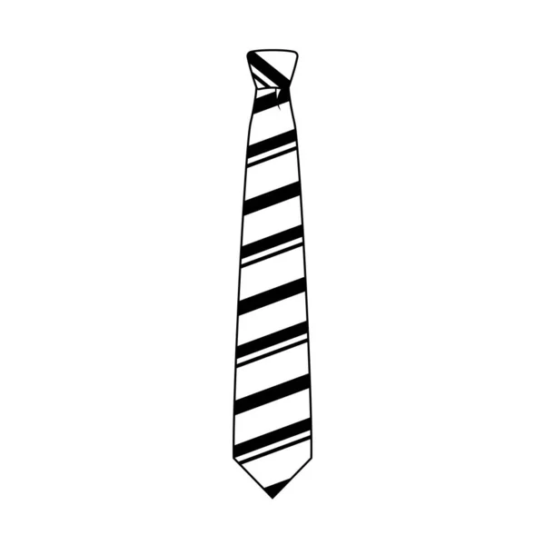Krawatte Mit Stripped Lines Outline Icon Illustration Auf Weißem Hintergrund — Stockvektor
