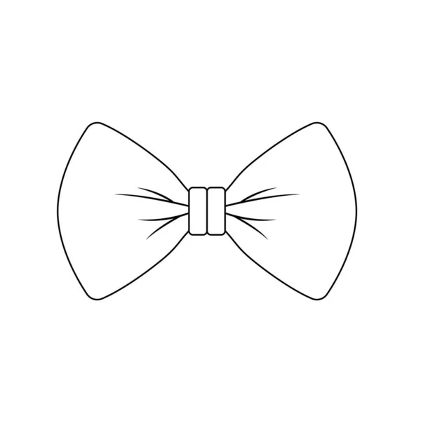 Bow Tie Outline Icon Illustration White Background — Stock Vector