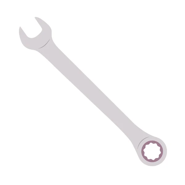 Ratchet Spanner Flat Illustration Clean Icon Design Element Isolated White — Stock Vector