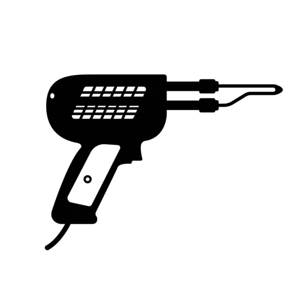 焊接枪管轮廓 孤立的白色背景下的黑白图标设计元素 — 图库矢量图片