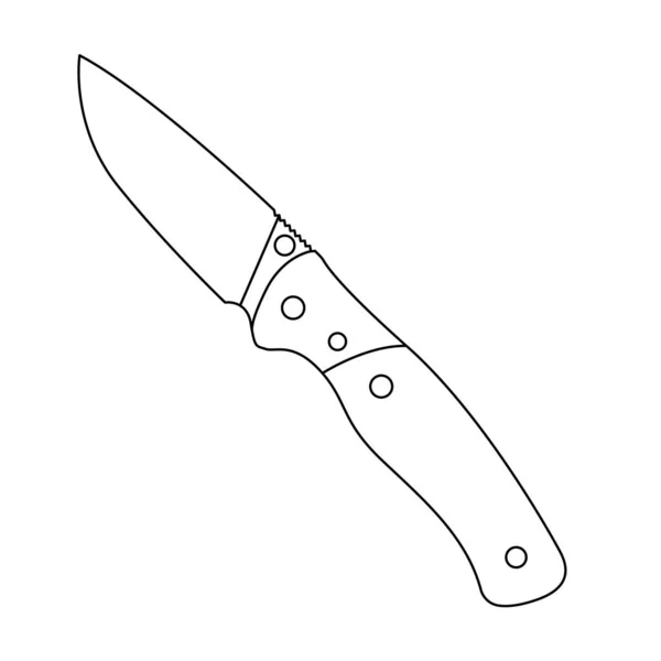 Illustration Icône Contour Couteau Survie Sur Fond Blanc — Image vectorielle