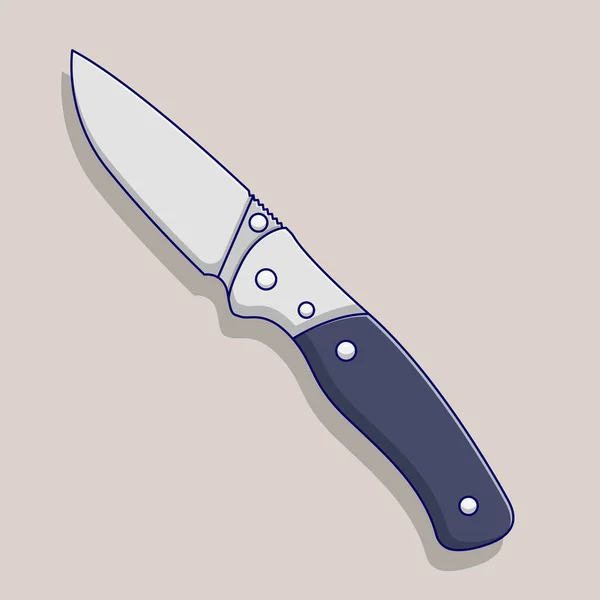 Survival Knife Vector Icon Illustration Outline Design Element Clip Art — Archivo Imágenes Vectoriales