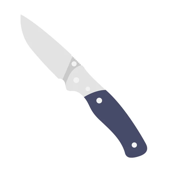 Survival Knife Flat Illustration Clean Icon Design Element Isolated White —  Vetores de Stock