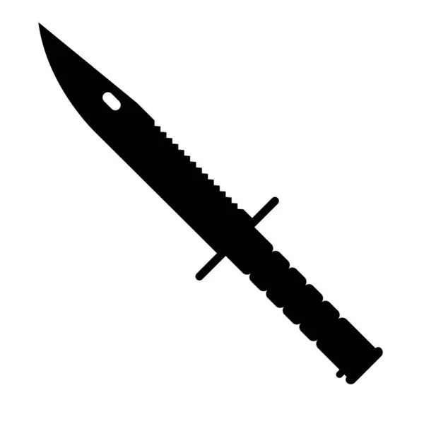 Survival Knife Silhouette Black White Icon Design Elements Isolated White — Stock Vector