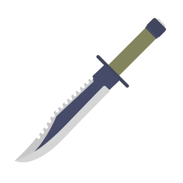 Survival Knife Flat Illustration Clean Icon Design Element Isolated White — Stock Vector