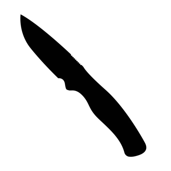 Silhouette Couteau Survie Éléments Conception Icône Noir Blanc Sur Fond — Image vectorielle