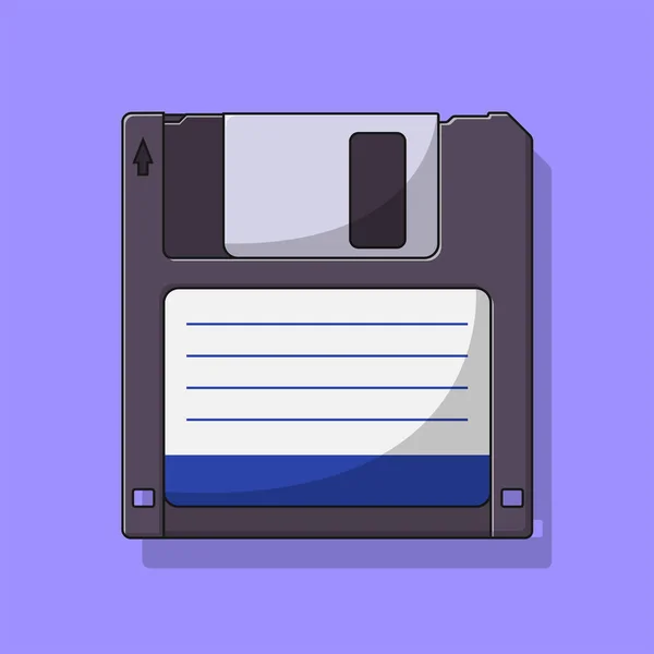 Floppy Disk Vector Icon Illustrazione Con Outline Elemento Design Clip — Vettoriale Stock