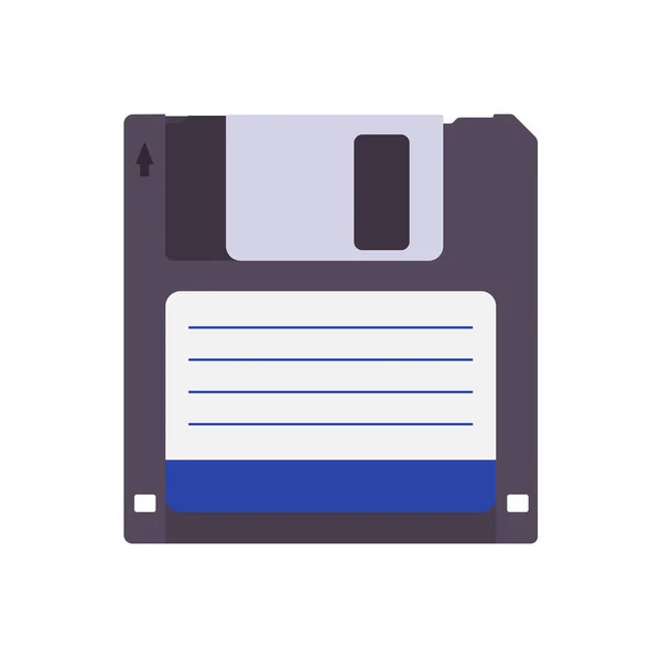 Floppy Disk Flat Illustration Vyčistit Prvek Návrhu Ikon Izolovaném Bílém — Stockový vektor