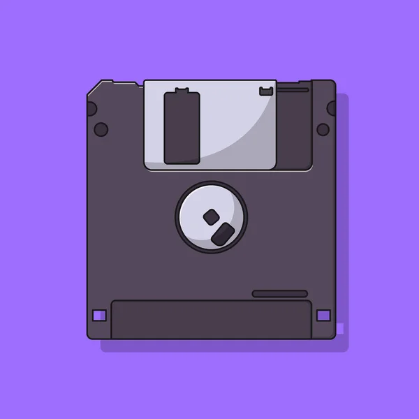 Floppy Disk Vector Icon Illustration Outline Design Element Clip Art — Stockový vektor