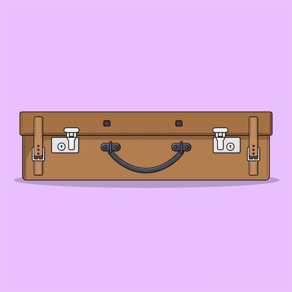 ヴィンテージスーツケース ベクターアイコン デザイン要素の概要 クリップアート ウェブ ランディングページ ステッカー バナー フラット漫画スタイル — ストックベクタ