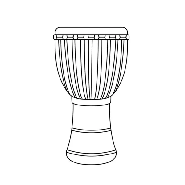 Djembe Drum Osnova Ikona Ilustrace Bílém Pozadí — Stockový vektor