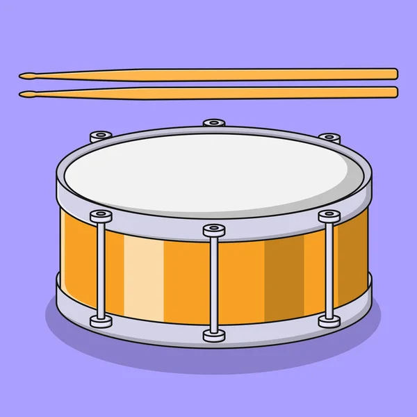 Snare Drum Vector Icon Illustration Outline Design Element Clip Art — Vetor de Stock