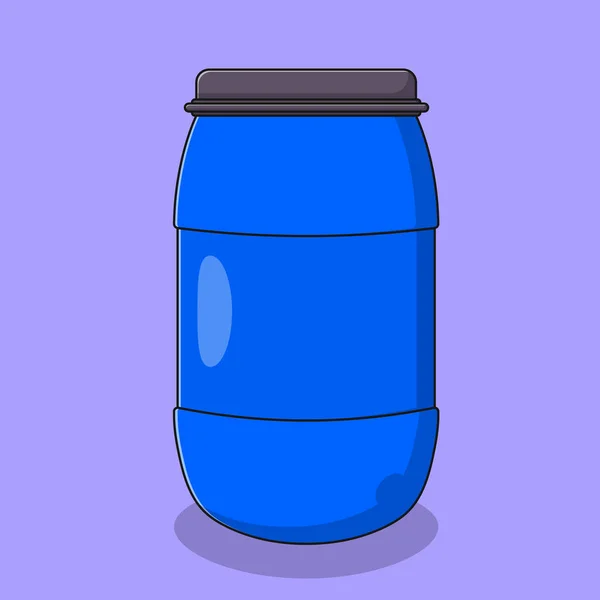 Water Storage Barrel Vector Icon Illustratie Met Overzicht Voor Design — Stockvector