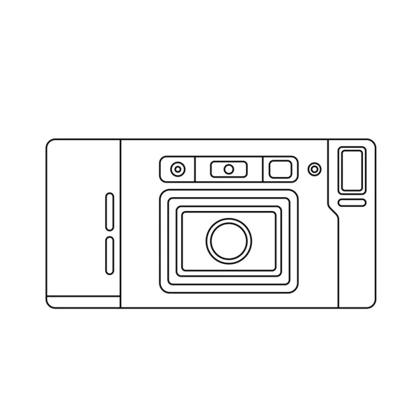 Illustration Icône Contour Caméra Sur Fond Blanc — Image vectorielle