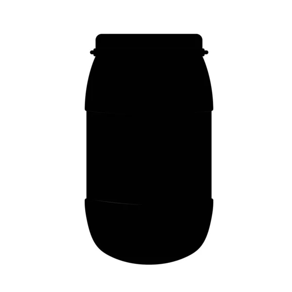 Silhouette Tambour Stockage Eau Éléments Conception Icône Noir Blanc Sur — Image vectorielle