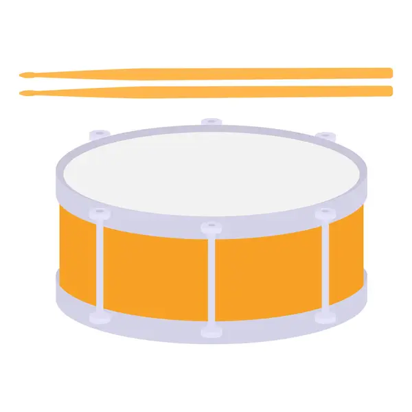 Snare Drum Flat Illustration Clean Icon Design Element Isolated White — Stock Vector