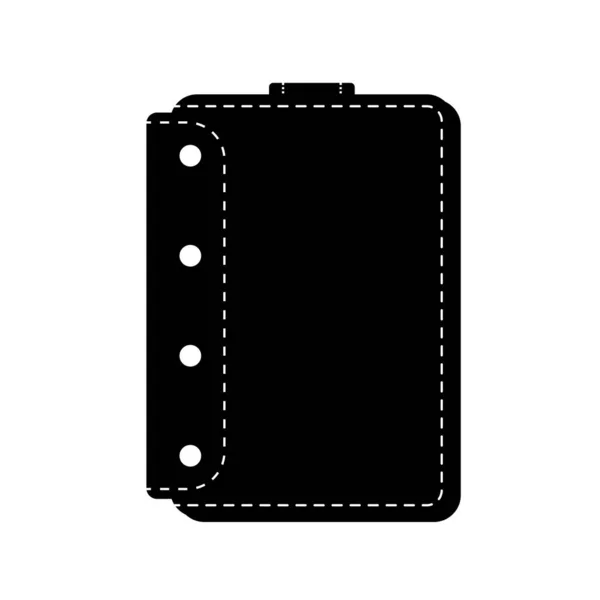 钱包的轮廓 孤立的白色背景下的黑白图标设计元素 — 图库矢量图片