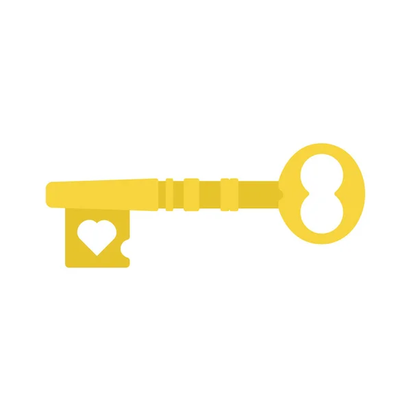 Vintage Key Flache Illustration Clean Icon Design Element Auf Isoliertem — Stockvektor