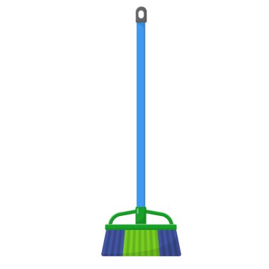 Süpürge Düzlüğü Çizimi. İzole edilmiş Beyaz Arkaplanda Temiz Simge Tasarım Elemanı