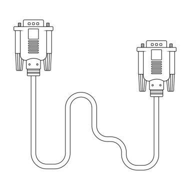 Beyaz Arkaplanda VGA Kablo Ana Hattı Simge ResmiComment