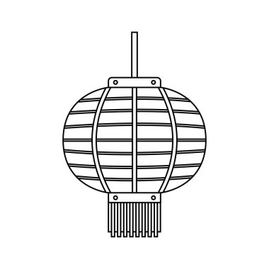 Çin Yeni Yıl Feneri Beyaz Arkaplanda Simge Görünümü