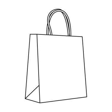 Kağıt Torba Ana Hattı Beyaz Arkaplan Simgesi ResmiComment
