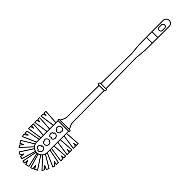 Tuvalet Fırçası Ana Hattı Beyaz Arkaplan Simgesi Resimleri