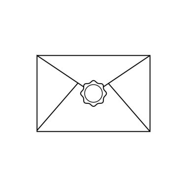 Ağda Mührü ile Posta Zarfı Beyaz Arkaplan Simgesi ResmiComment