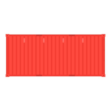 Konteynır Düzlüğü Çizimi. İzole edilmiş Beyaz Arkaplanda Temiz Simge Tasarım Elemanı