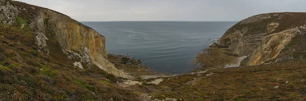 Panorama Van Het Strand Met Kliffen Aan Kust Bij Cap — Stockfoto
