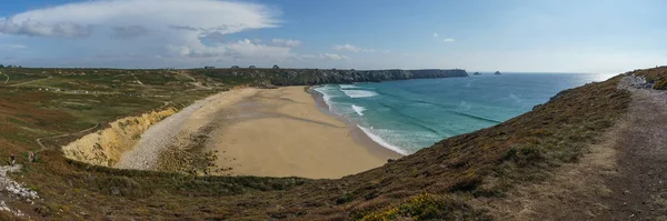 Panorama Playa Plage Pen Hat Con Costa Pointe Pen Hir —  Fotos de Stock
