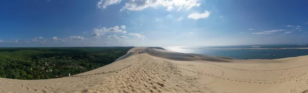 Panorama Över Sanddynen Pilat Den Största Sanddynen Europa Med Tallskog — Stockfoto