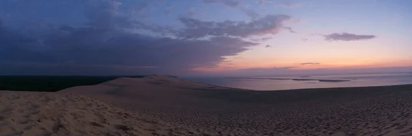 Panorama Van Schemering Zonsondergang Met Uitzicht Zee Een Enorme Natuurlijke — Stockfoto