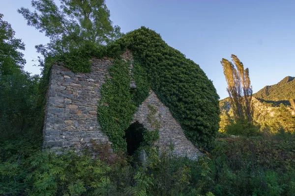 Verlassene Ruinen Des Dorfes Janovas Den Pyrenäen Aragon Huesca Spanien — Stockfoto