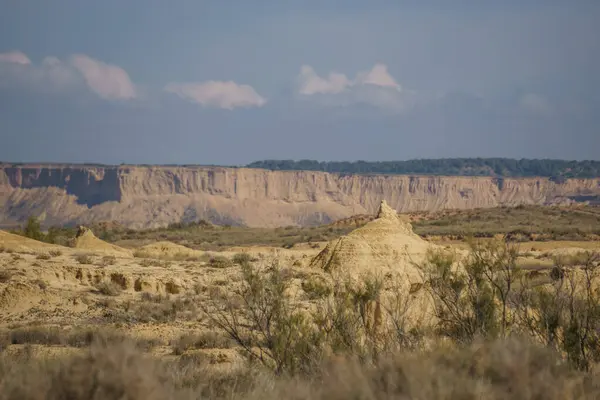 Woestijnlandschap Van Het Dorre Plateau Van Bardenas Reales Arguedas Navarra — Stockfoto