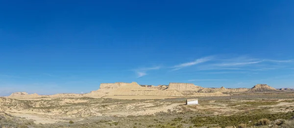 Paisagem Deserto Planalto Árido Das Bardenas Reales Arguedas Navarra Espanha — Fotografia de Stock