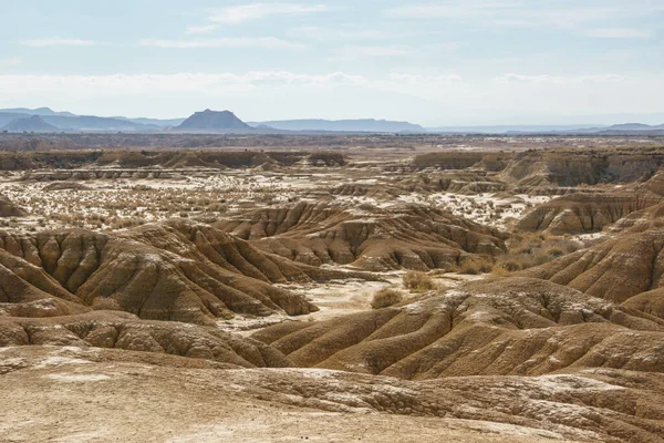 Rock Formations Desert Landscape Arid Plateau Bardenas Reales Arguedas Navarra — Stock Photo, Image