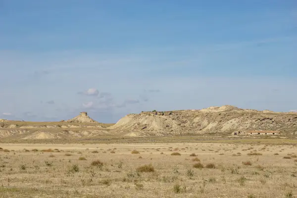 Пустынный Ландшафт Плато Барденас Реалес Аргуэдас Наварра Испания — стоковое фото